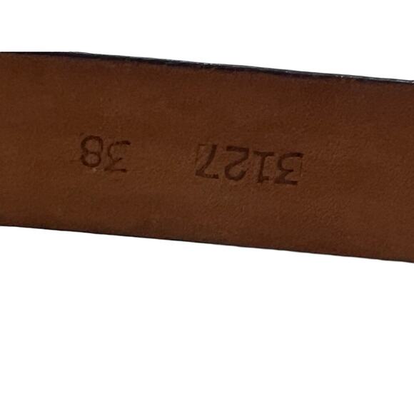 Size 38 Vintage Tulliani Mens Buckle Belt 1" Italian Calfskin 3127 Brown Texture - Picture 8 of 14
